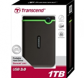 Transcend 1tb Usb 3.0 Portable External Hdd Military-grade Drop Standards, Onetouch Backup Storejet 25m3