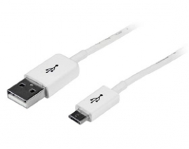 Startech 0.5m White Micro Usb Cable Cord - A To Micro B - Micro Usb Charging Data Cable - Usb 2.0