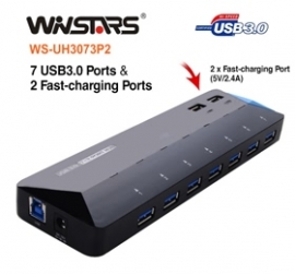 Winstars Usb3.0 7 Ports Hub Plus 2 Extra 2.4a Fast-charging Ports Usbwin3073p2u3p9