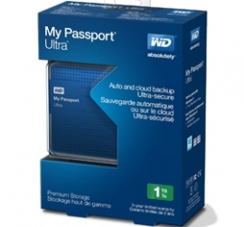 Western Digital My Passport Ultra 1tb Portable External Hdd Usb 3.0 With Auto And Cloud Backup Blue