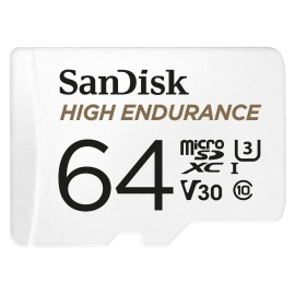 Sandisk High Endurance Microsdhc Card Sqqnr 64G Uhs-I C10 U3 V30 100Mb/S R 40Mb/S W Sd Adaptor Sdsqqnr-064G-Gn6Ia FFCSAN64GSQQNR1