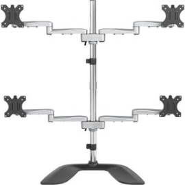 StarTech.com Quad Monitor Stand, Desktop Vesa 4 Monitor Arm Up To 32" (17.6lb/8kg) Screens, Ergonomic Articulating Pole Mount, Adjustable - Up To 81.3 Cm (32") Screen Support - 31.93 Kg Load Capacity - 12.5 Cm Height X 34.8 Cm Width - Desktop, Freestandi