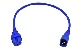 1m Iec C14 To C15 High Temperature Power Cable Blue 011.180.1510