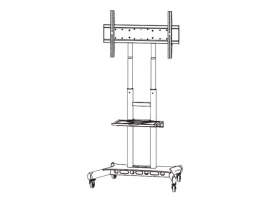 ATDEC MOBILE CART FOR LARGE DISPLAYS UP TO 75KG, H/ADJ, VESA UP TO 800X400, 10 YR WTY AD-TVC-75