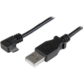 StarTech.com 1m 3 Ft Right Angle Micro-USB Charge-and-Sync Cable M/M - USB 2.0 A To Micro-USB - 30/24 Awg - Cable For Phone, Tablet, Mobile Device - First End: 1 X 4-pin USB 2.0 Type A - Male - Second End: 1 X 5-pin Micro USB 2.0 Type B - Male - 480 Mbit