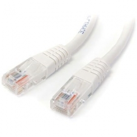 StarTech.com 15m Cat5e White Molded RJ45 Utp Cat 5e Patch Cable - 15 M Patch Cord - Cable For Network Device, Distribution Panel, Workstation - First End: 1 X Rj-45 Network - Male - Second End: 1 X Rj-45 Network - Male - Patch Cable - Gold Plated Contact