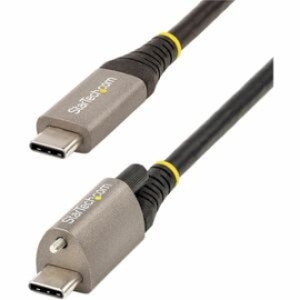 StarTech.com 20in 50cm Top Single Screw Locking USB C Cable 10Gbps, USB 3.1 Type-C Cable, 5A/100W Pd, DP Alt Mode, Usb-c To C Cord - 20"/50cm Usb-c To C Top Screw Locking Cable; USB 3.2 Gen 2/10Gbps; Up To 100W (5A) Pd 3.0; DP 1.4 Alt Mode; 8K 30Hz - Dur
