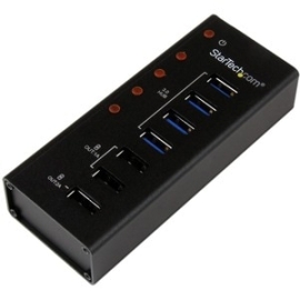 StarTech.com 4 Port USB 3.0 Hub Plus 3 Dedicated USB Charging Ports (2 X 1A & 1 X 2A) - 5Gbps - Wall Mountable Metal Enclosure - 7 Total USB Port(s) - 4 USB 3.0 Port(s) - Pc, Mac ST4300U3C3