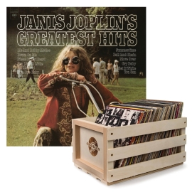 Crosley Record Storage Crate Janis Joplin Janis Joplin's Greatest Hits Vinyl Album Bundle SM-19075819581-B