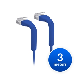 Ubiquiti UniFi Patch Cable Single Unit, 3m, Blue, End Bendable To 90 Degree, RJ45 Ethernet Cable, Cat6, Ultra-Thin 3mm Diameter U-Cable-Patch-3M-RJ45-BL