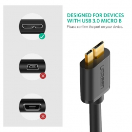 Ugreen Usb 3.0 A Male To Micro Usb 3.0 Male Cable 1M (Black) 10841 Acbugn10841