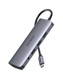 Ugreen Usb-c To 3*USB 3.0 A+HDMI+VGA+RJ45 Gigabit+SD/TF+AUX3.5mm+PD Converter Gray With Pd 80133 ACBUGN80133