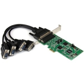 StarTech.com Multiport Serial Adapter - Taa Compliant - PCI Express X1 - 4 X Db-9 Rs-232/422/485 - Serial, Via Cable - 3.59 Mbit/s - Plug-in Card PEX4S232485