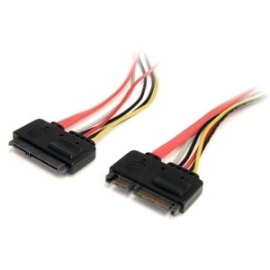 StarTech.com 12in 22 Pin Sata Power And Data Extension Cable - Cable For Hard Drive, Motherboard, Backplane - First End: 1 X 22-pin Sata - Male - Second End: 1 X 22-pin Sata - Female - Extension Cable - Red SATA22PEXT