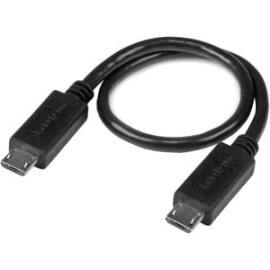StarTech.com 8in USB Otg Cable - Micro USB To Micro USB - M/M - USB Otg Adapter - 8 Inch - Cable For Tablet, Smartphone, External Hard Drive - First End: 1 X USB 2.0 Type B - Male - Second End: 1 X USB 2.0 Type B - Male - 28 Awg - Black UUUSBOTG8IN