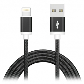 Astrotek iPhone Lightning - USB Charge & Sync Cable 1m Braided Black AT-USBLIGHTNINGB-1M