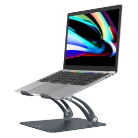 Mbeat® Stage S6 Adjustable Elevated Laptop And MacBook Stand Elegant And Ergonomic Sleek And Durable Material: Aluminium Alloy MB-STD-S6GRY