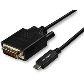 StarTech.com 10ft (3m) USB C To Dvi Cable - 1080p USB Type-C To DVI-Digital Video Display Adapter Monitor Cable - Works W/ Thunderbolt 3 - Cable For Chromebook, Projector, MacBook, Workstation, IPad Pro - First End: 1 X 24-pin USB Type C Thunderbolt 3 -