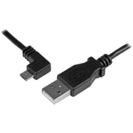 StarTech.com 2m 6 Ft Left Angle Micro-USB Charge-and-Sync Cable M/M - USB 2.0 A To Micro-USB - 24 Awg - Cable For Tablet, Wall Charger, Mobile Device - First End: 1 X 4-pin USB 2.0 Type A - Male - Second End: 1 X 5-pin Micro USB 2.0 Type B - Male - 480 M