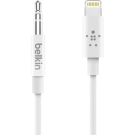 Belkin 91.44 Cm Lightning/Mini-phone Audio/Data Transfer Cable - Cable For Audio Device, IPad, IPhone - First End: 1 X Lightning - Male - Second End: 1 X Mini-phone Stereo Audio - Male - White AV10172BT03-WHT