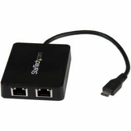 StarTech.com Gigabit Ethernet Adapter For Computer, Notebook - 10/100/1000Base-T - Desktop - USB Type C Asix - AX88179 - 2 Port(s) - 2 - Twisted Pair US1GC301AU2R