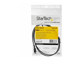 Startech 1M USB-C 2.0 Cable, Durable, 60W Passthrough, Black, Ltw RUSB2CC1MB
