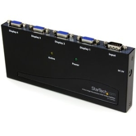 StarTech.com Signal Splitter - Steel - Black - Taa Compliant - 2048 X 1536 - 350 MHz Maximum Video Bandwidth - 64.01 M Maximum Operating Distance - VGA In - VGA Out ST124PRO