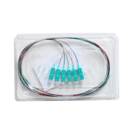Fibre Pigtail Sc OM4 Multimode 2m - 6 Pack Rainbow - Aqua Connector | Backward Compatible With OM3 015.012.1411