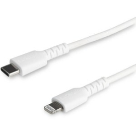 StarTech.com 6 Foot/2m Durable White USB-C To Lightning Cable, Rugged Heavy Duty Charging/Sync Cable For Apple IPhone/iPad MFi Certified - Cable For IPad, IPhone, IPad Mini, IPad Air, Charger - First End: 1 X 24-pin USB 2.0 Type C - Male - Second End: 1