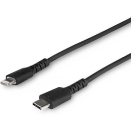 StarTech.com 3 Foot/1m Durable Black USB-C To Lightning Cable, Rugged Heavy Duty Charging/Sync Cable For Apple IPhone/iPad MFi Certified - Cable For IPad, IPhone, IPad Air, IPad Mini - First End: 1 X 24-pin USB 2.0 Type C - Male - Second End: 1 X 8-pin L