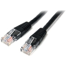 StarTech.com 15m Cat5e Black Molded RJ45 Utp Cat 5e Patch Cable - 15 M Patch Cord - Cable For Network Device, Distribution Panel, Workstation - First End: 1 X Rj-45 Network - Male - Second End: 1 X Rj-45 Network - Male - Patch Cable - Gold Plated Contact