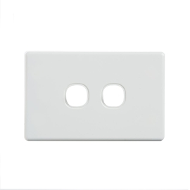 4C | Elegant 2 Gang Rigid And Cover Plate- White 040.0.0114