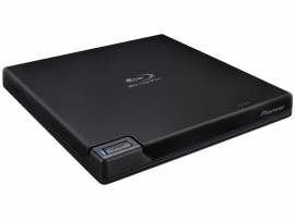 Pioneer BDRXD07TB 6x Slim Portable USB 3.0 Blu-ray/DVD/CD Burner, retail packaging w/software