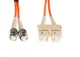 1m Sc-St OM1 Multimode Fibre Optic Cable: Orange FL.OM1SCST1M