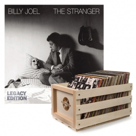 Crosley Record Storage Crate & Billy Joel The Stranger Vinyl Album Bundle SM-88697318581-B