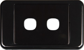 4cabling 2 Way Australian Style Wall Plate Black 05dwp02bk