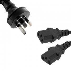 8Ware Power Cable 1M 3-Pin Au To 2 Iec C13 Male To Female Rc-3085Au-010