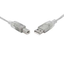 8Ware Usb 2.0 Cable 0.5M (50Cm) A To B Transparent Metal Sheath Ul Approved Uc-2000Ab