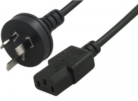 Astrotek Au Power Cable 2m - Male Wall 240v Pc To Power Socket 3pin To Ice 320-c13 Black At-iec-2m