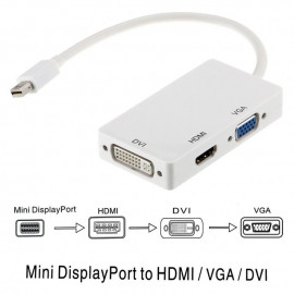 Astrotek 3 In1 Thunderbolt Mini Dp Display Port To Hdmi Dvi Vga Adapter Cable For Macbook Air/ Pro