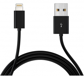 Astrotek 1m Usb Lightning Data Sync Charger Black Cable For Iphone 6s 6 Plus 5 5s Ipad Air Mini