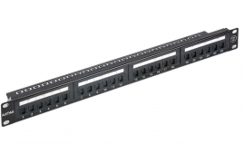 Astrotek Cat6 Patch Panel 24 Port Pcb Type With Cable Management 3u' Black Atp-ppu6-24