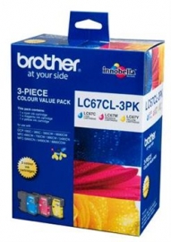 Brother LC-67 Colour Value Pac 1 x Cyan, 1 x Mage., 1 x Yello LC-67CL3PK