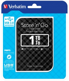 Verbatim 2.5' Usb 3.0 Store'n'go Hdd Grid Design 1tb - Black 53194