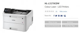 Brother Hl-l3270cdw Wireless Nfc Connectivity Colour Laser Printer & 2.7 Colour Lcd Supports 2-sided