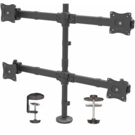 StarTech.com Desk Mount Quad Monitor Arm, 4 Vesa Displays Up To 27" (17.6lb/8kg), Ergonomic Height Adjustable Articulating Pole Mount - Height Adjustable - 4 Display(s) Supported - 33 Cm To 68.6 Cm (27") Screen Support - 31.93 Kg Load Capacity - 75 X 75,