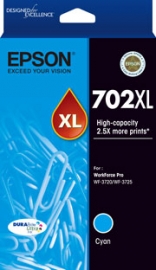 Epson 702xl Cyan Ink Durabrite - Wf-3720 Wf-3725 C13t345292