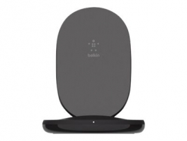 BELKIN QI WIRELESS 15W CHARGING STAND, BLACK, INCLUDE WALL CHARGER WITH CABLE,2YR+CEW (WIB002AUBK)