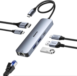 Benfei 6-in-1 USB C Hub ELEBEN379GY