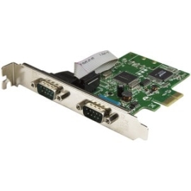StarTech.com Serial Adapter - Low-profile Plug-in Card - 1 - Taa Compliant - PCI Express X1 - Pc, Linux - 2 X Number Of Serial Ports External PEX2S1050